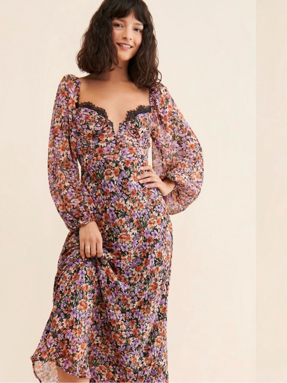 ASTR the label Sylvie Floral Maxi Dress Size Medium - Picture 2 of 14